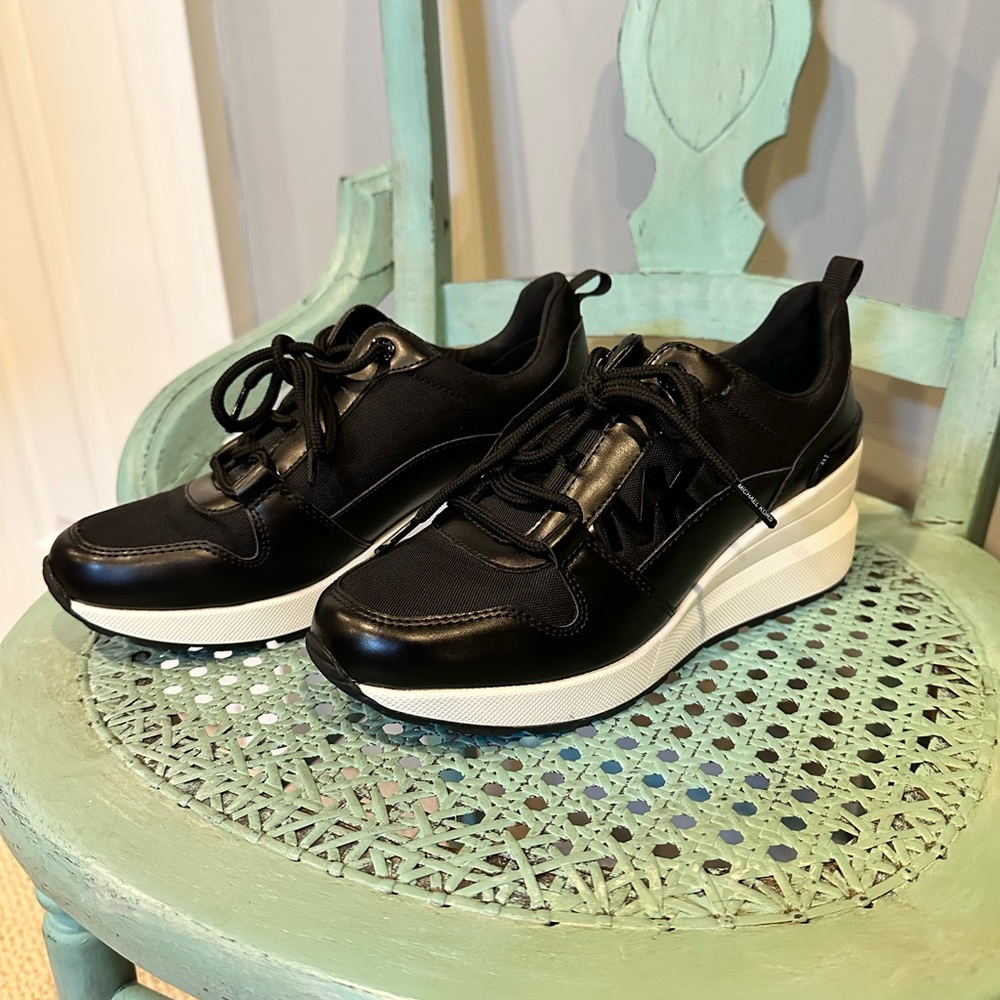 Michael Kors, black wedge sneaker